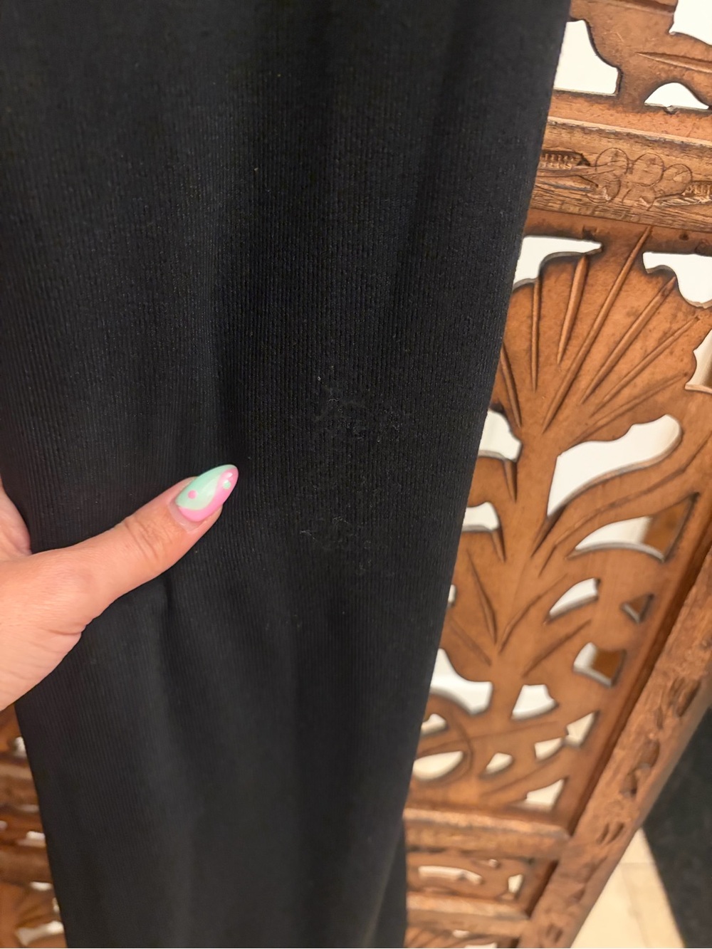 Lioness Black Ribbed Bodycon Midi Dress | Low Back Crisscross - Picture 7 of 7